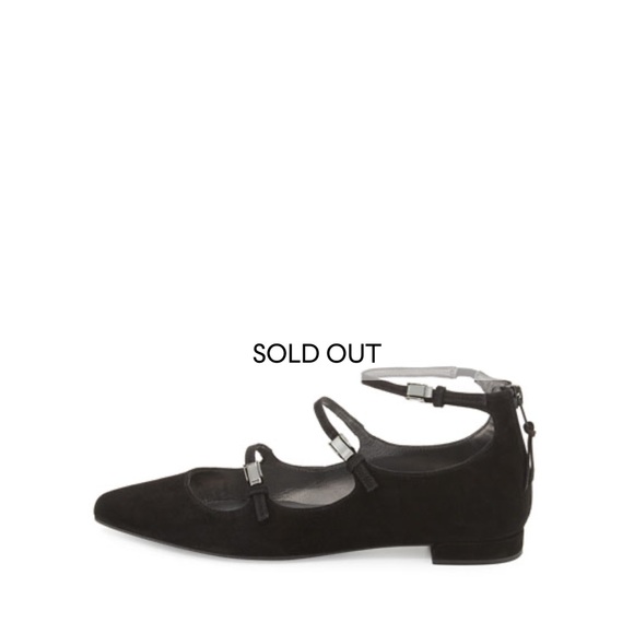 Stuart Weitzman- black, flippy triple strap flats - Picture 2 of 2
